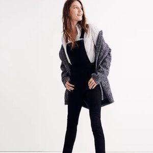 Madewell Black Skinny Overalls Raw Hem Edition